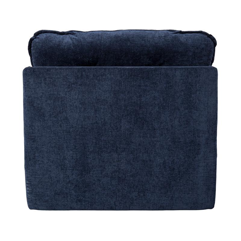 Conjunto de sofá modular de espuma completa em veludo cotelê azul profundo com encosto acolchoado e otomano combinando Conjunto de sofá modular de espuma completa em veludo cotelê azul profundo com encosto acolchoado e otomano combinando