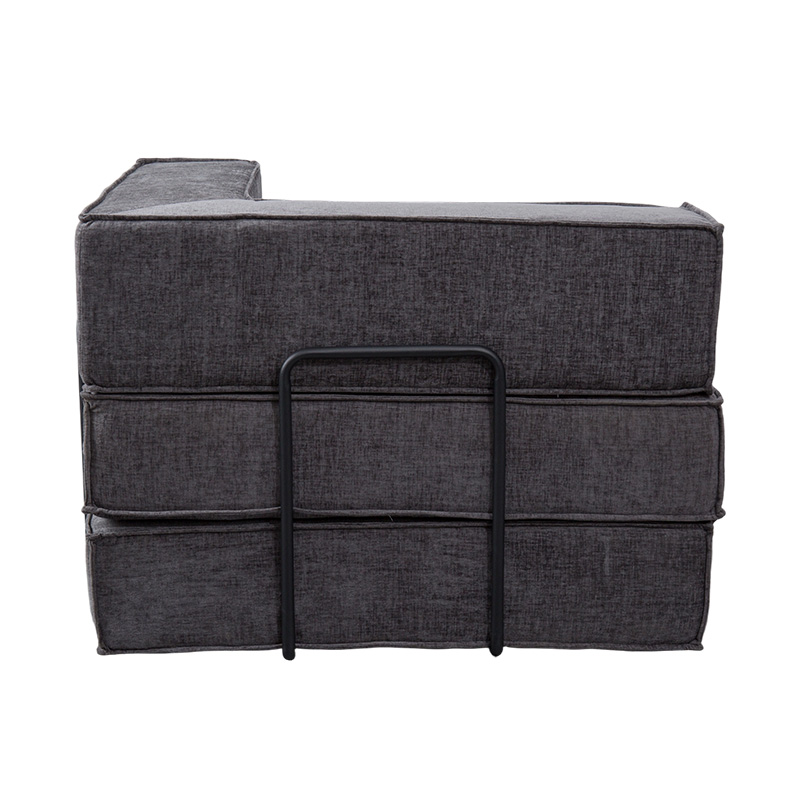 Sofá modular criativo em tecido cinza escuro, design de espuma completa livremente combinável e multifuncional