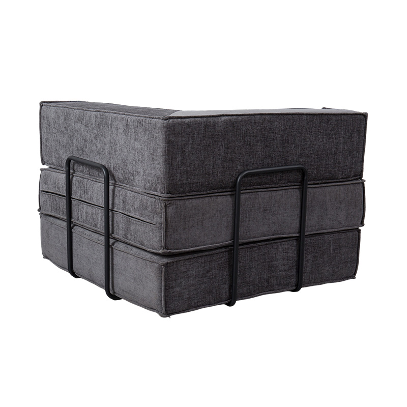 Sofá modular criativo em tecido cinza escuro, design de espuma completa livremente combinável e multifuncional