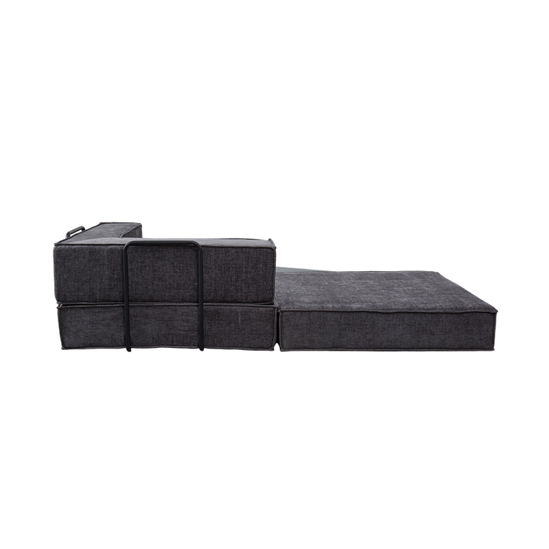 Sofá modular criativo em tecido cinza escuro, design de espuma completa livremente combinável e multifuncional