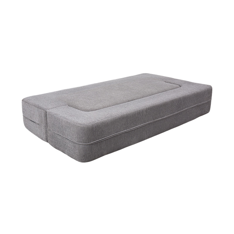 Sofá-cama multifuncional conversível em veludo cinza claro com almofadas Sofá-cama multifuncional conversível em veludo cinza claro com almofadas
