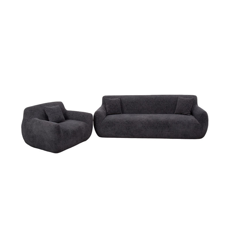 Sofá individual estilo abraço de espuma total com tecido pesado de chenille e padrão sutil de jacquard Sofá individual estilo abraço de espuma total com tecido pesado de chenille e padrão sutil de jacquard