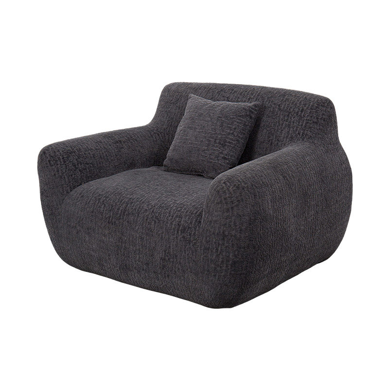 Sofá individual estilo abraço de espuma total com tecido pesado de chenille e padrão sutil de jacquard Sofá individual estilo abraço de espuma total com tecido pesado de chenille e padrão sutil de jacquard