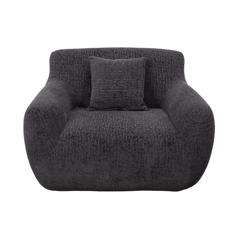 Sofá individual estilo abraço de espuma total com tecido pesado de chenille e padrão sutil de jacquard Sofá individual estilo abraço de espuma total com tecido pesado de chenille e padrão sutil de jacquard
