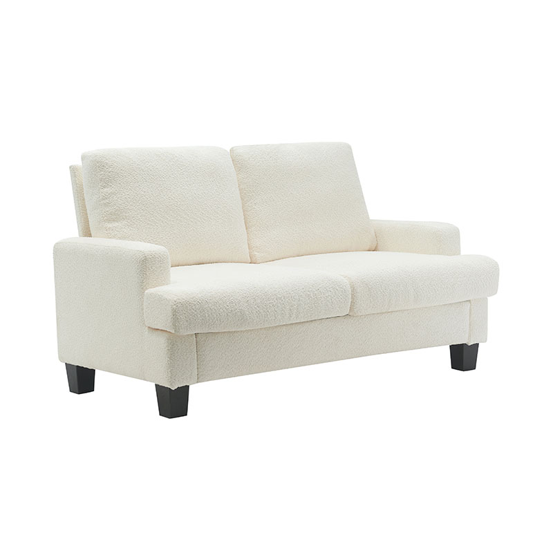 Sofá moderno de tecido branco de veludo Teddy