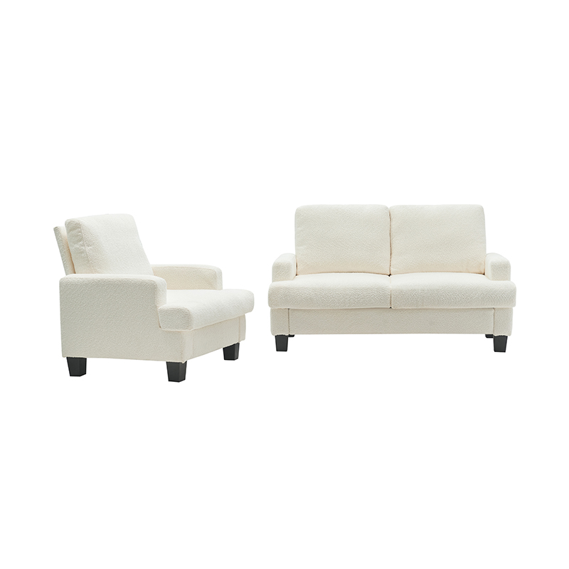 Sofá moderno de tecido branco de veludo Teddy